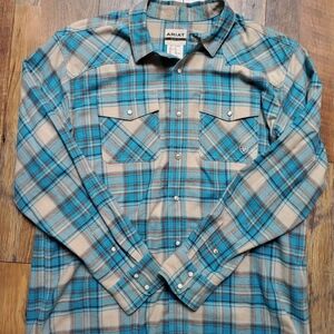 Ariat retro fit snap button down flannel